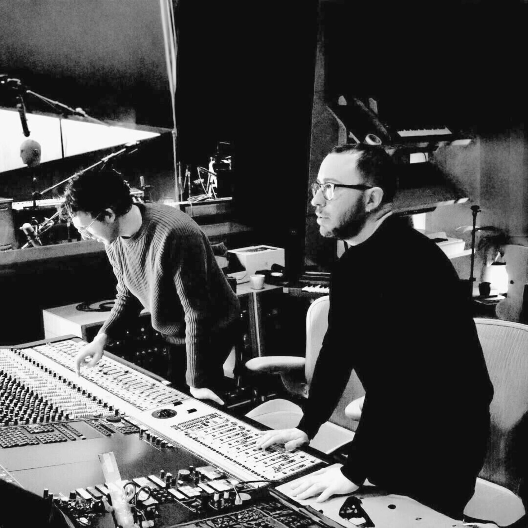 Two at the mixing desk