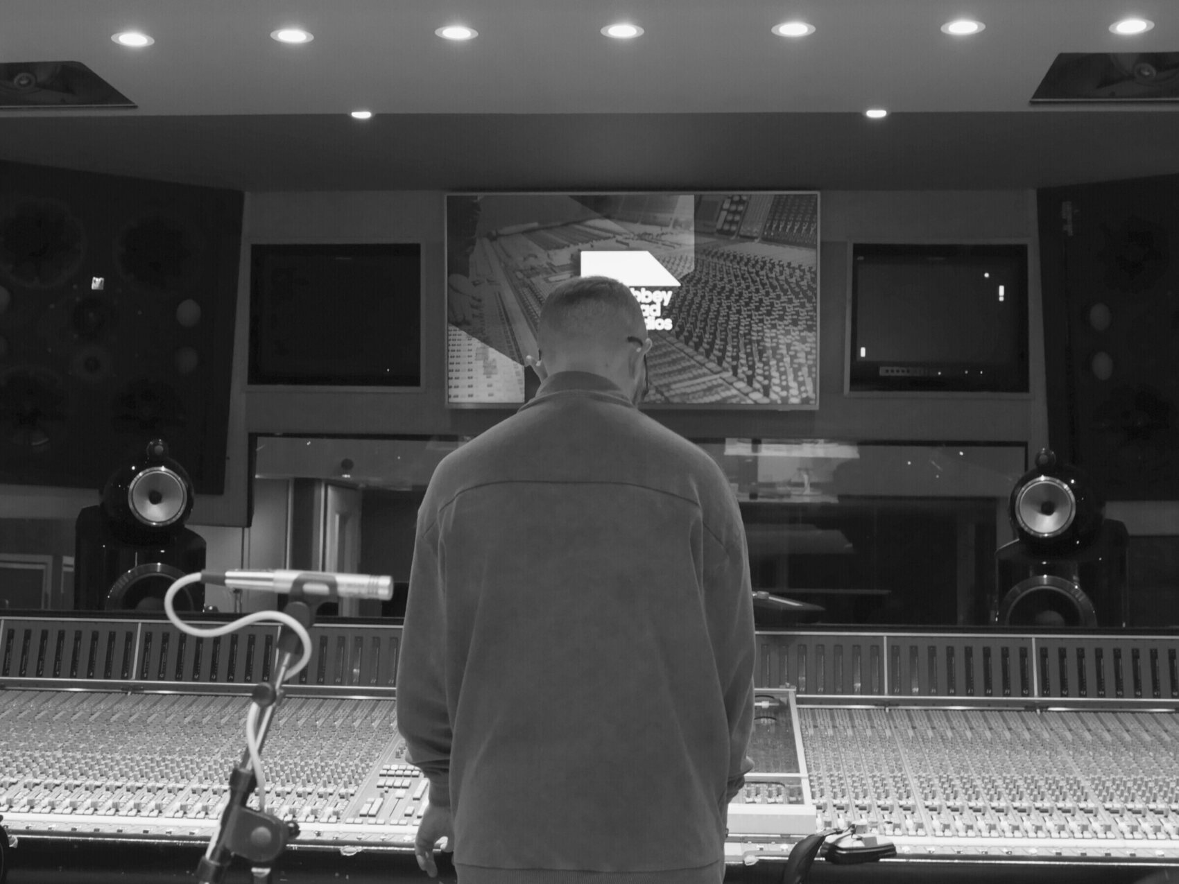 At the mixing desk, Abbey Road Studios
